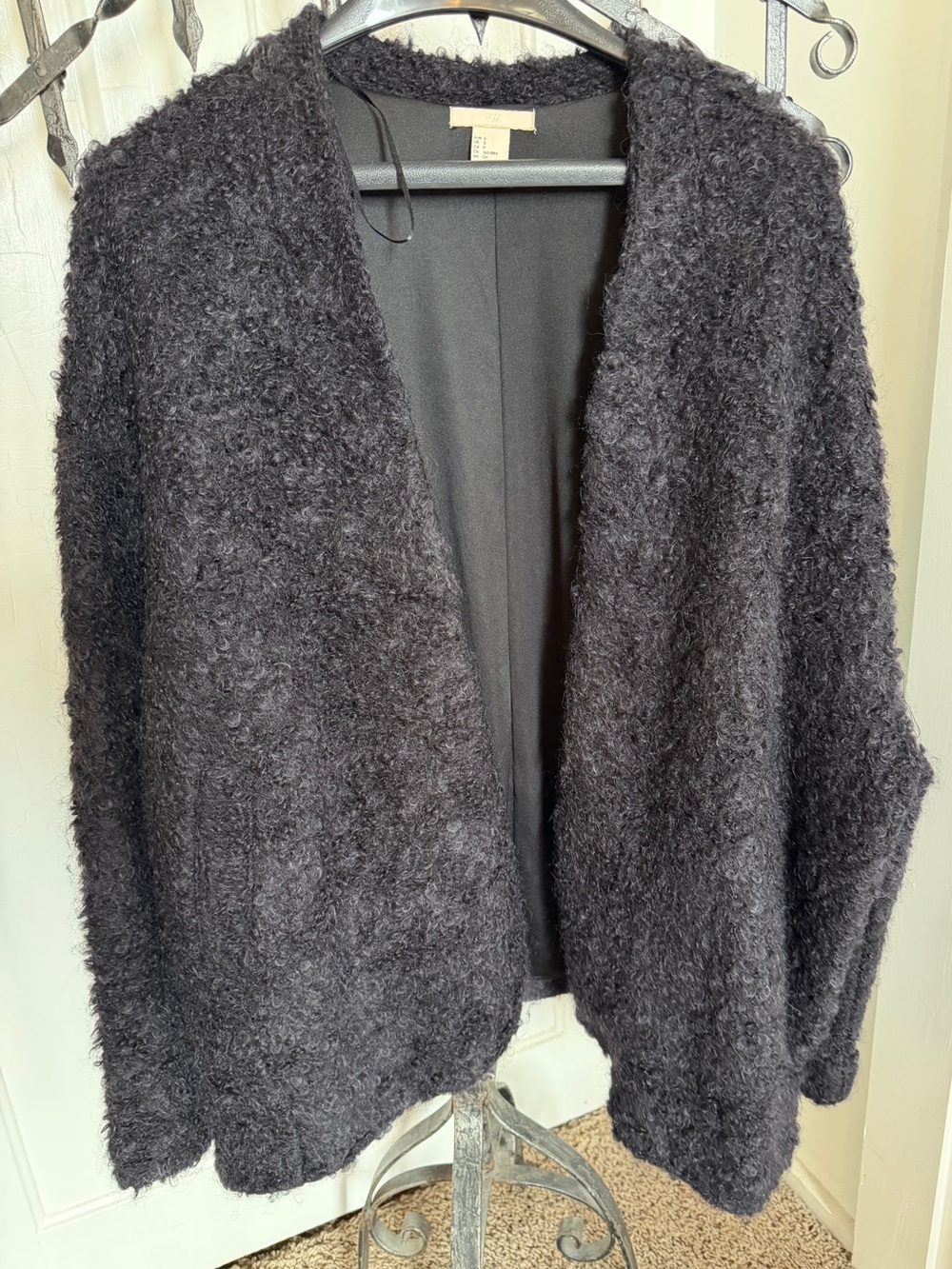 H&M Lightweight Black teddy bear jacket